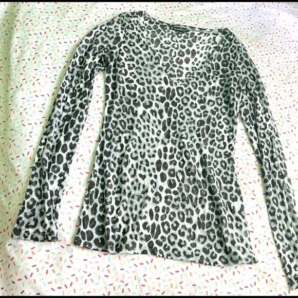 *SOLD* Express Leopard Burnout Top - Picture 2 of 5